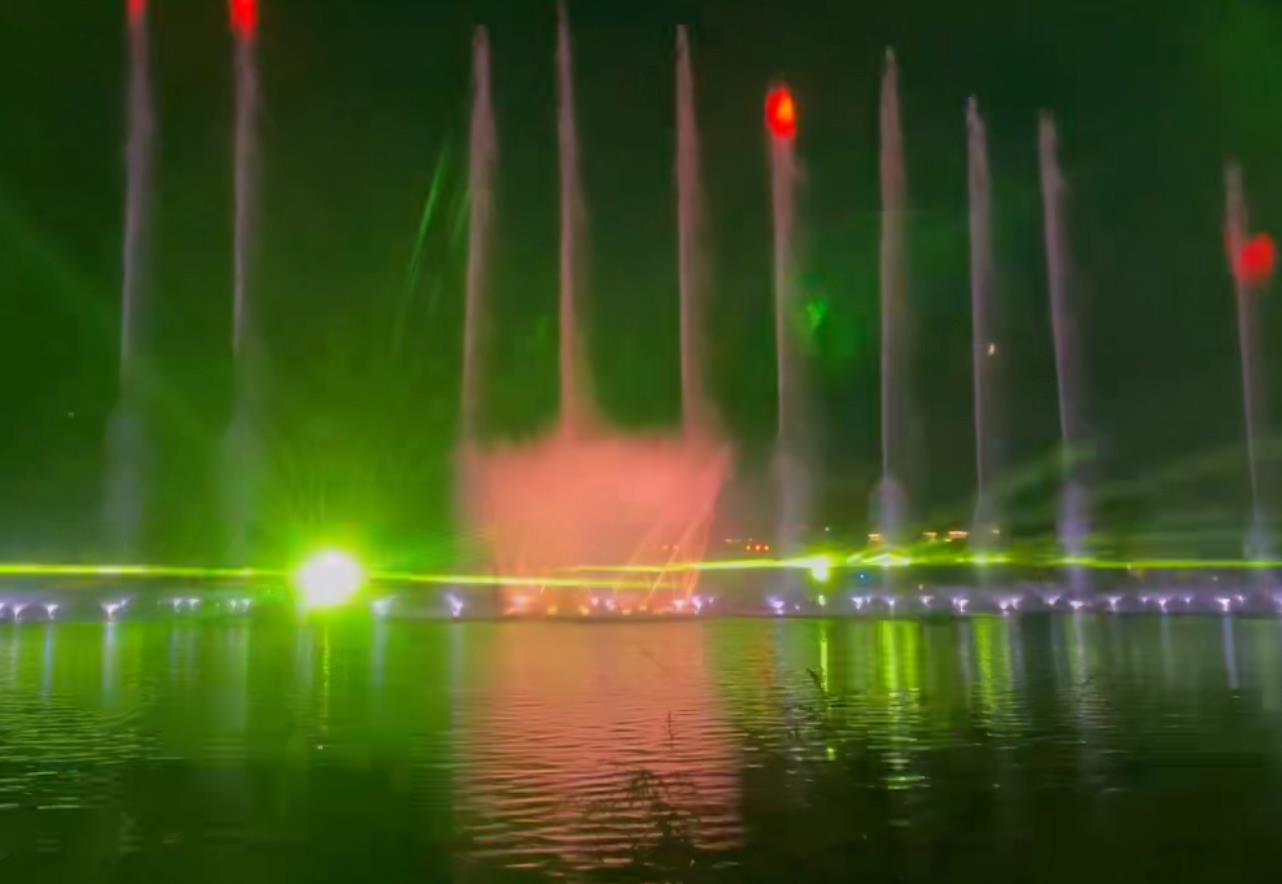 Ruyi Lake Large Musical Fountain in Changchun City, Jilin Province