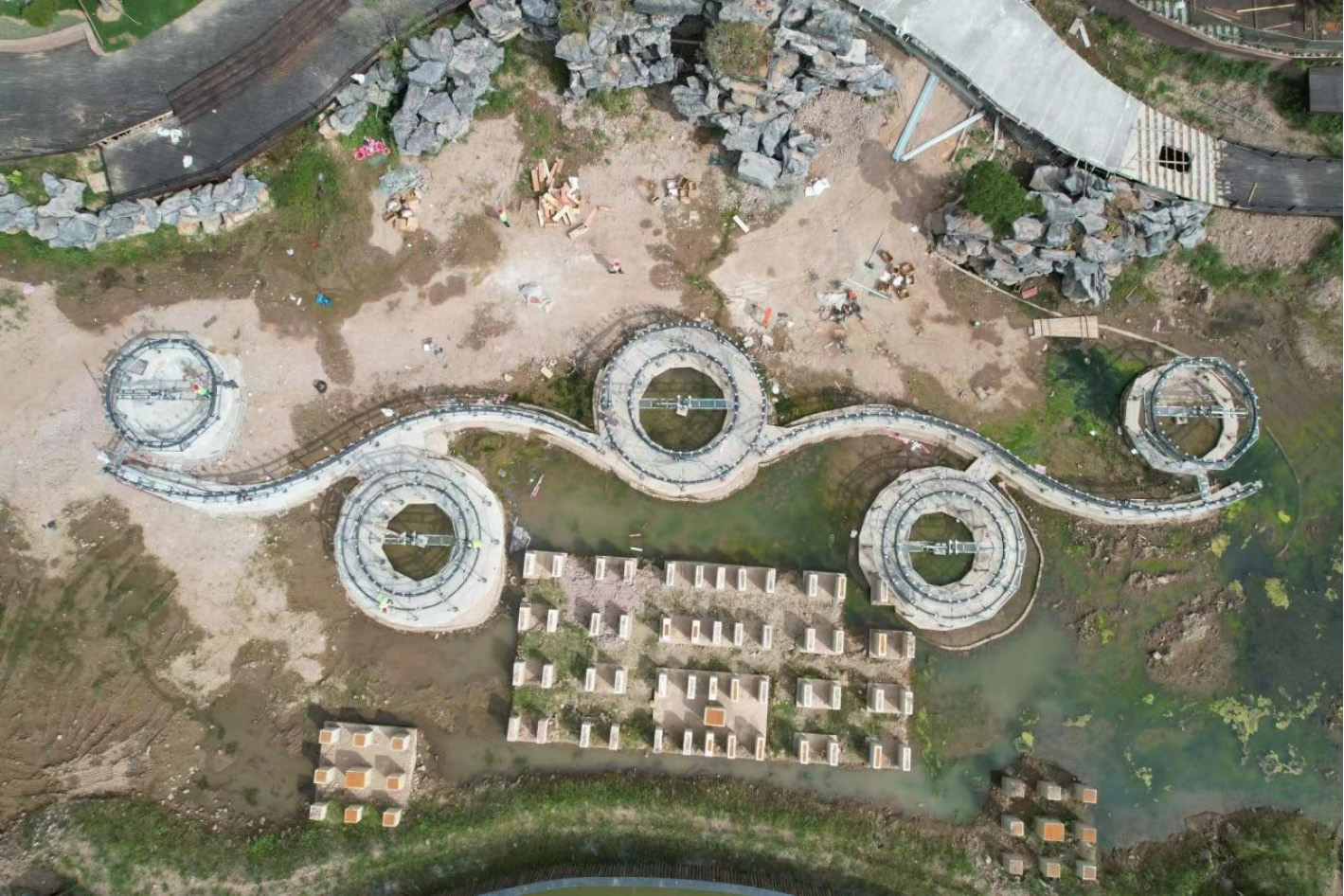 Lianhua Lake Musical Fountain in Junan County, Linyi City, Shandong Province