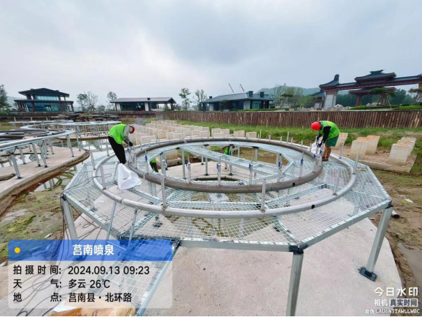 Lianhua Lake Musical Fountain in Junan County, Linyi City, Shandong Province