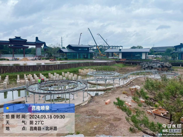 Lianhua Lake Musical Fountain in Junan County, Linyi City, Shandong Province